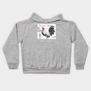 Plaid Country Rooster B Kids Hoodie